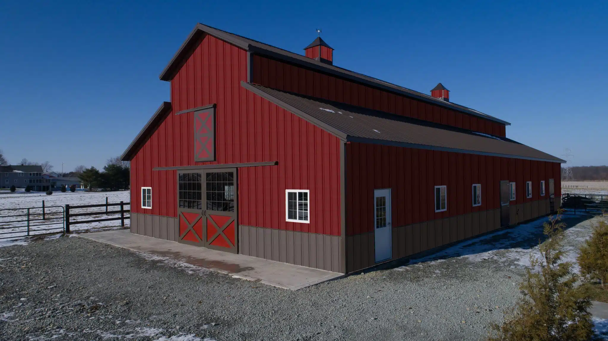 Red Barn with Panel-Loc Plus siding and roofing