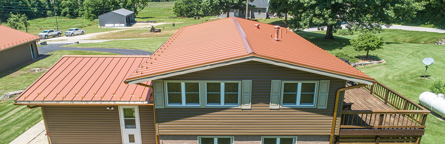 House with Horizon-Loc Metal Roof in Copper Metallic
