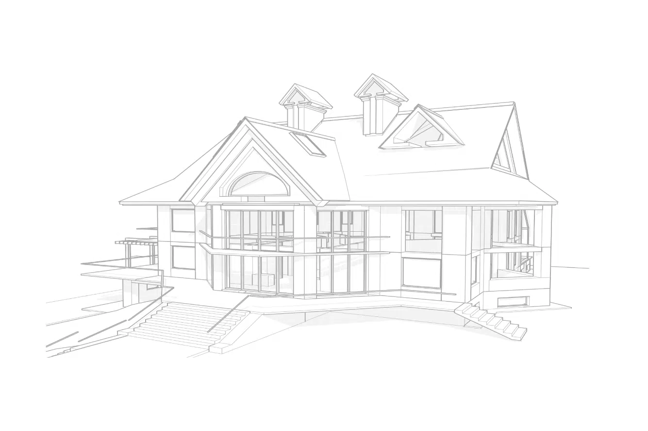 Architects drawing of a house