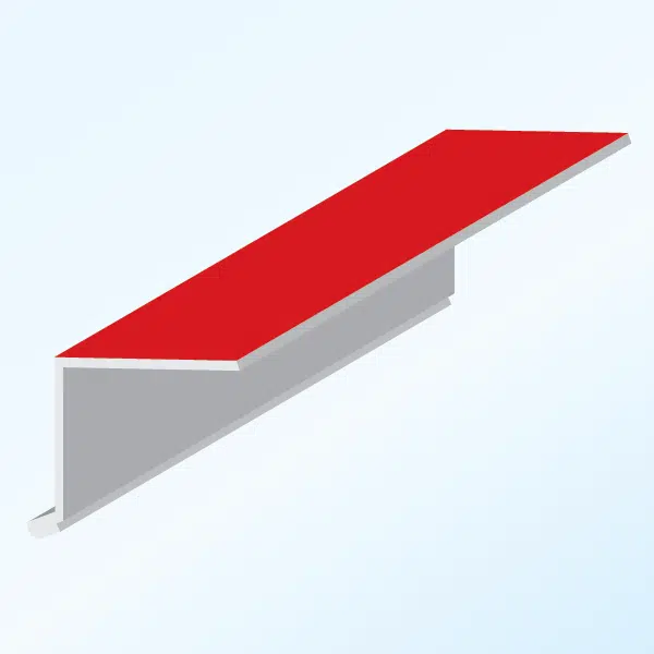 eave trim cutout section in red