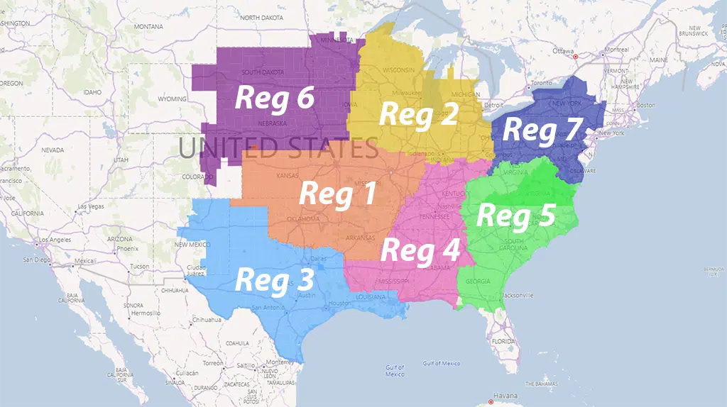 Central States Regional Map