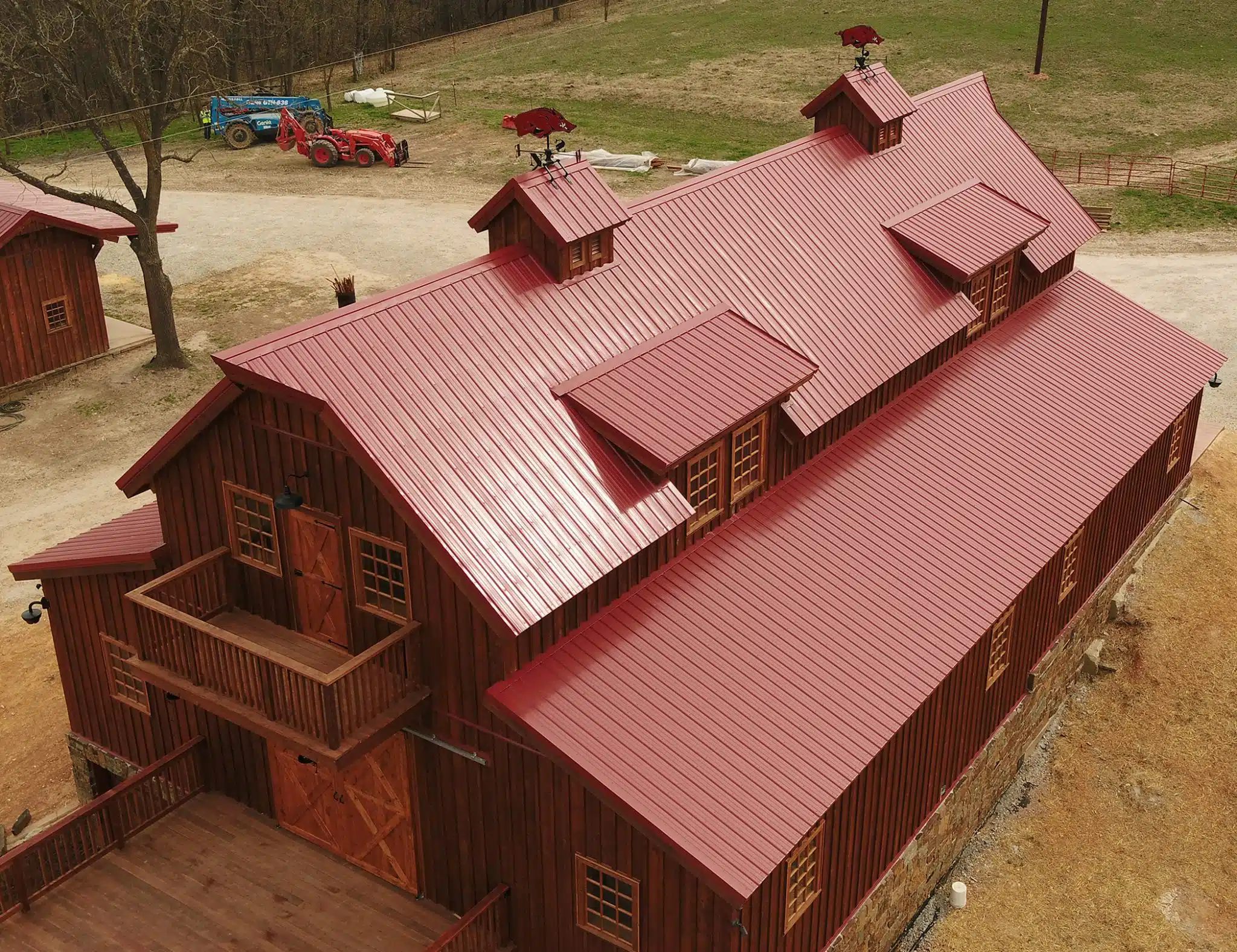 Farm Building with Panel-Loc Plus Metal Panels in Rustic Red