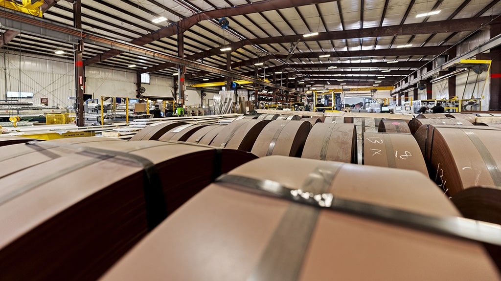 red iron Steel Coils in warehouse